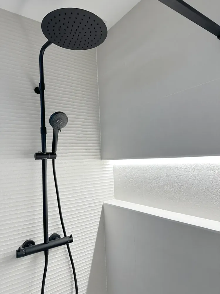 Pommeau de douche et lumiere